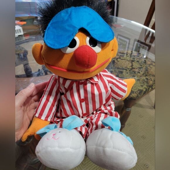 Sesame Street Ernie Plush in Red and Blue Pajamas - Picture 1 of 6